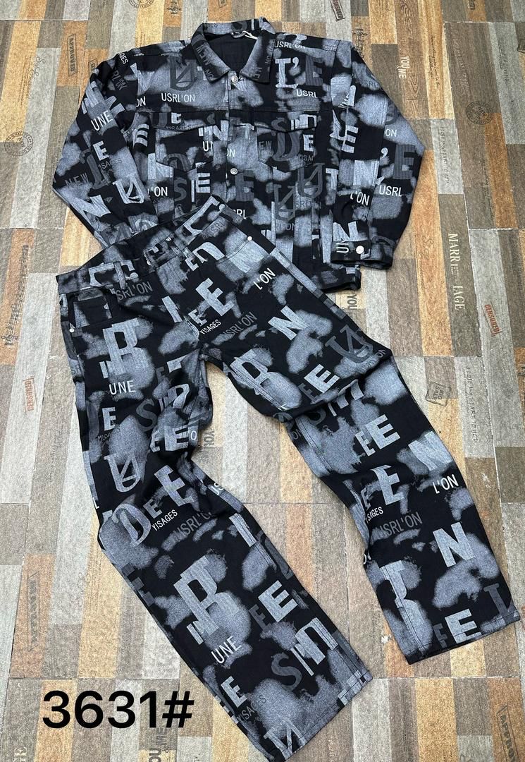 Ensemble Streetwear Homme Imprimé Lettres Gris et Noir