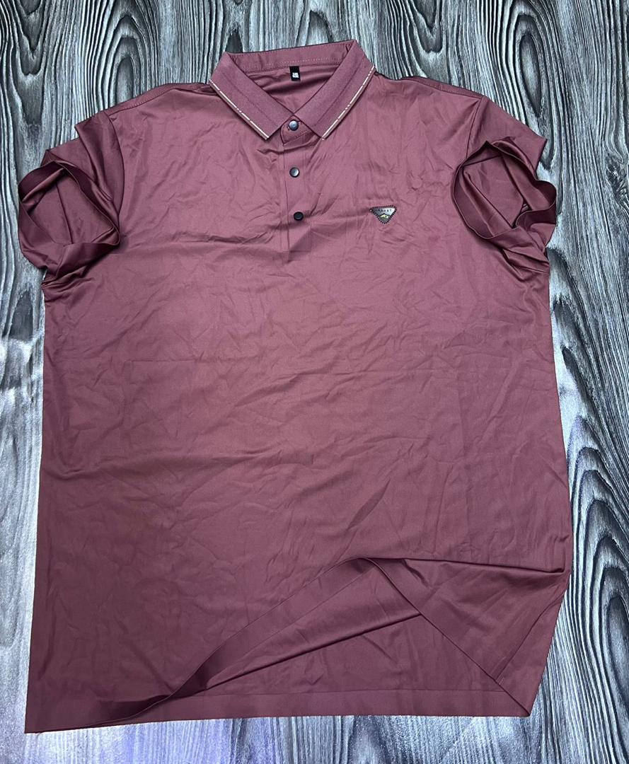 Polo Homme Bordeaux Manches Courtes Logo Brodé